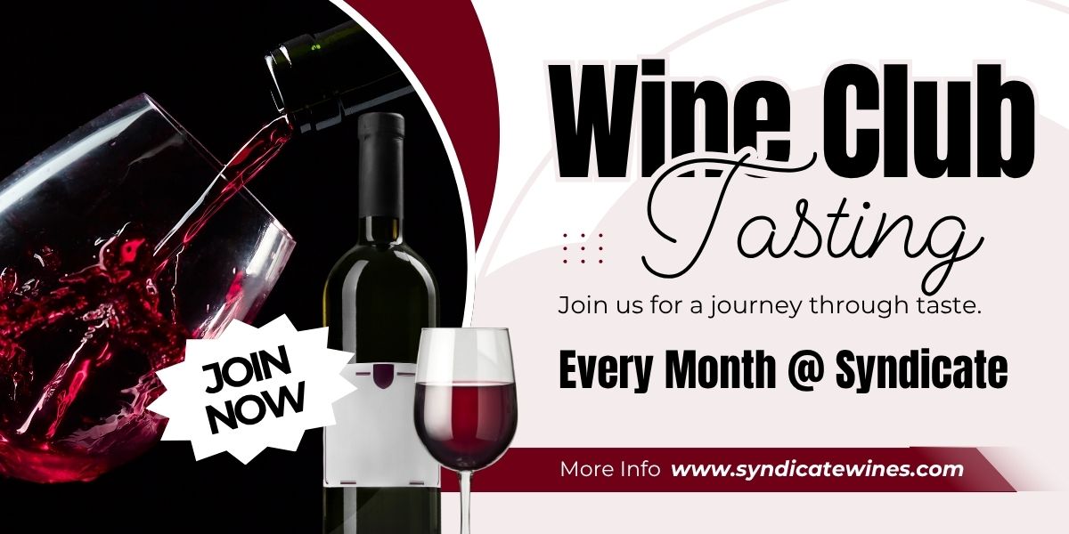 wine club tastings at syndicate wine bar every month